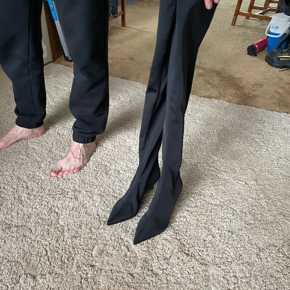 Woman’s Black High Heel Boots - Picture 2 of 5